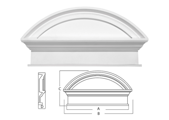 Combination Segment Arch Pediment with Bottom Trim